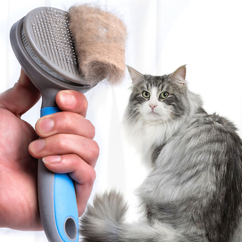 KFX-5550141 Pet Grooming Steel Needle Brush - Durable Plastic Handle in Blue and Pink
