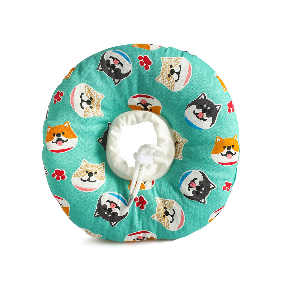 KFX-5550525 Adjustable Soft Pet Recovery Collar for Dogs and Cats - Donut Shape Elizabethan Protective Cone for Wound Healing