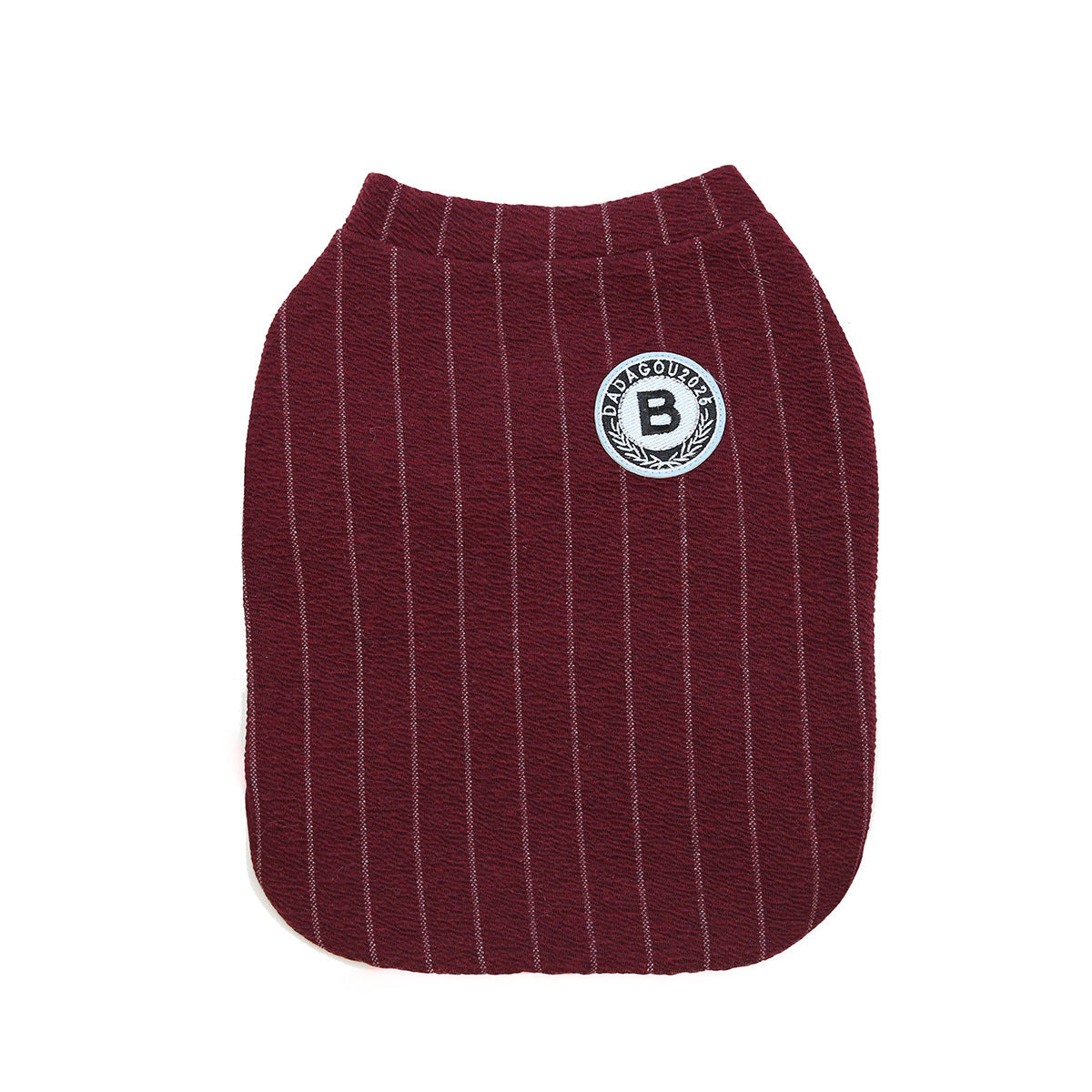 KFX-5552701 Warm Cotton Bulldog Baseball Sweatshirt for Small Dogs - Burgundy & Dark Grey