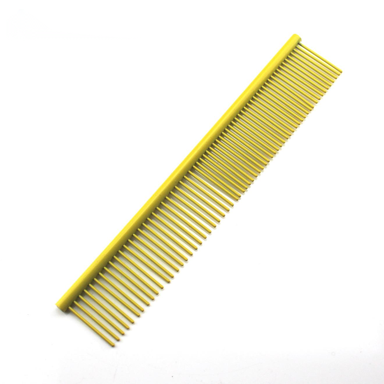 KFX-5555901 Stainless Steel Medium Pet Comb with Electroplated Color Options and Piano Lacquer Finishes