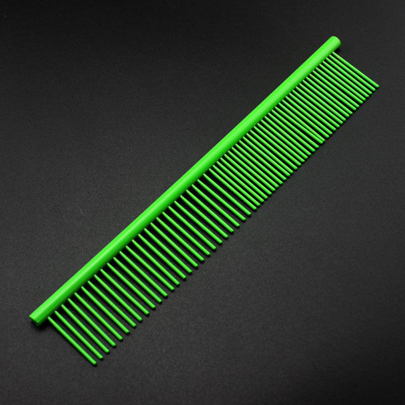 KFX-5555901 Stainless Steel Medium Pet Comb with Electroplated Color Options and Piano Lacquer Finishes