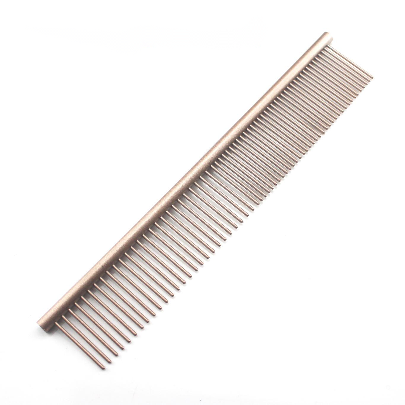 KFX-5555901 Stainless Steel Medium Pet Comb with Electroplated Color Options and Piano Lacquer Finishes