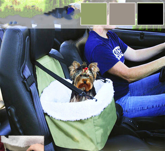 KFX-5556541 Waterproof Double Padded Pet Car Bag - Green Canvas Travel Carrier