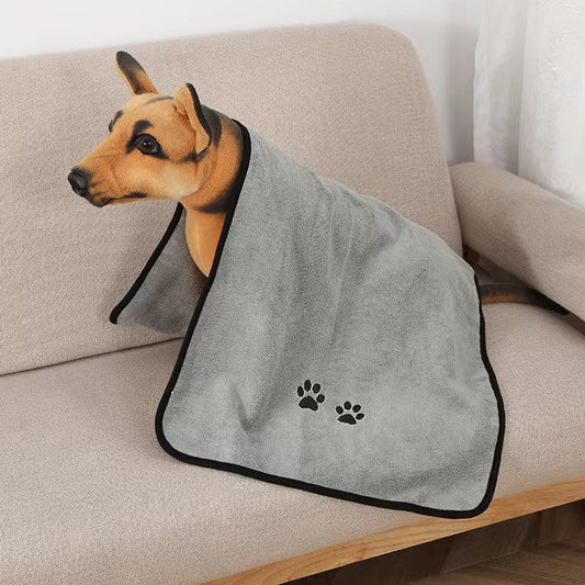KFX-5559741 Microfiber Pet Towel in Solid Colors for Dogs - Light Blue, Pink, Gray, Deep Blue, Dark Green, Brown