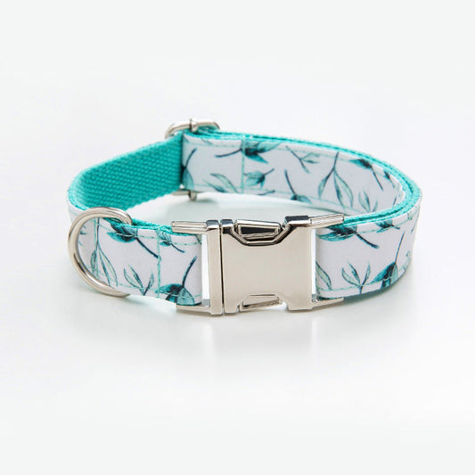 KFX-5562045 Small Leaf Polyester Dog Collar with Traction Rope - Available in Multiple Sizes