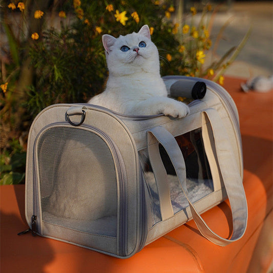 KFX-5562301 Retro Fashion Cat Crossbody Bag - Milky White Oxford Cloth, Breathable Styles with Roller Blinds
