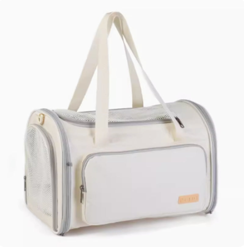 KFX-5562301 Retro Fashion Cat Crossbody Bag - Milky White Oxford Cloth, Breathable Styles with Roller Blinds