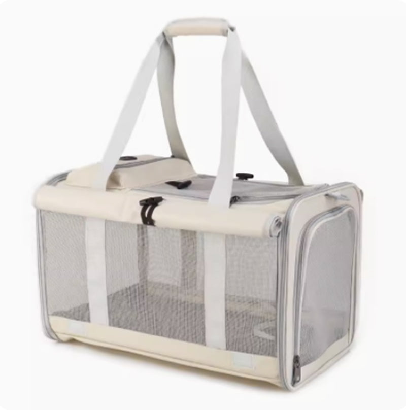 KFX-5562301 Retro Fashion Cat Crossbody Bag - Milky White Oxford Cloth, Breathable Styles with Roller Blinds