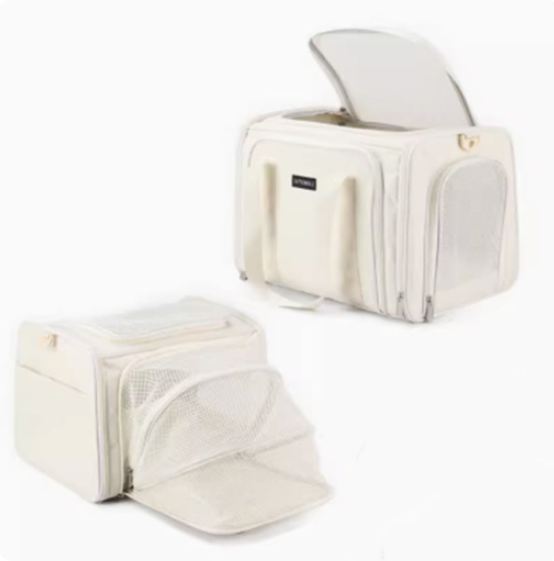 KFX-5562301 Retro Fashion Cat Crossbody Bag - Milky White Oxford Cloth, Breathable Styles with Roller Blinds