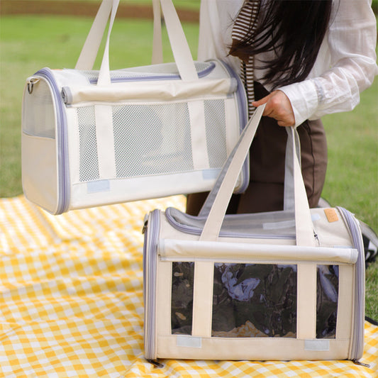 KFX-5562301 Retro Fashion Cat Crossbody Bag - Milky White Oxford Cloth, Breathable Styles with Roller Blinds