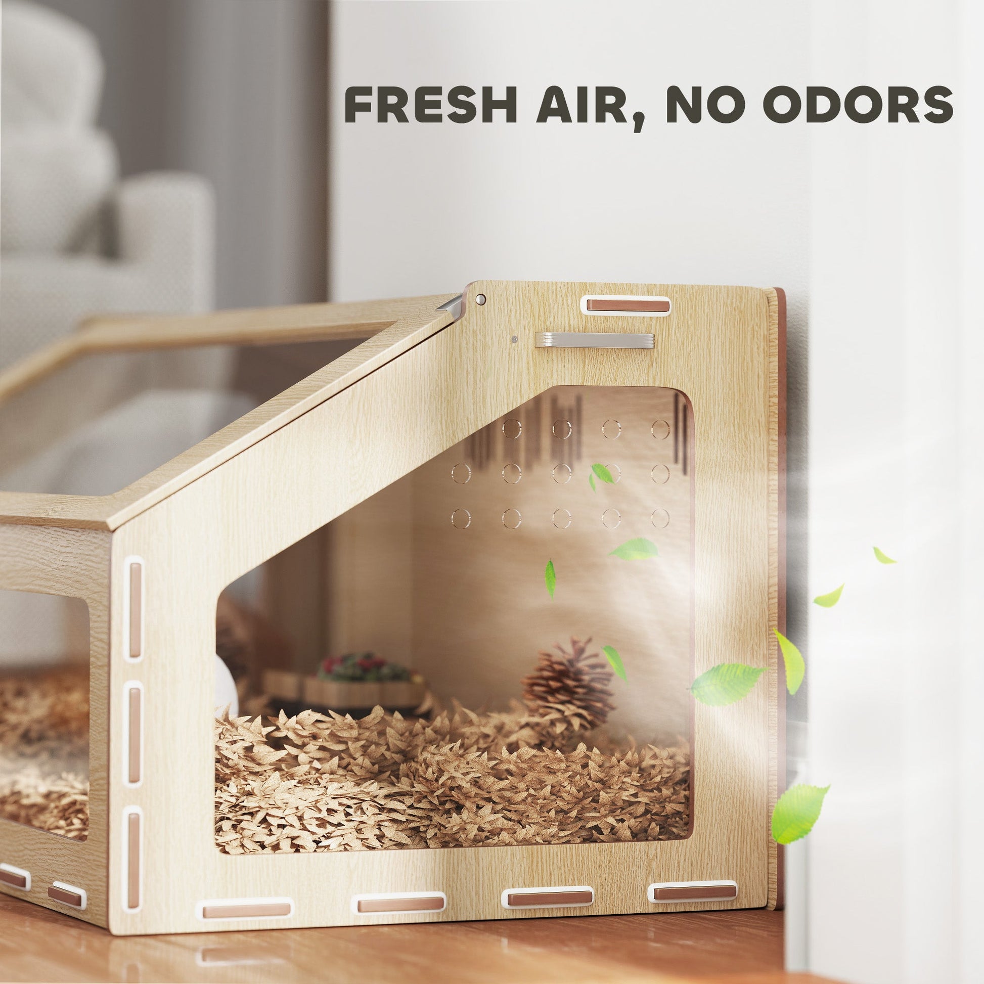 KFX-5563709 Spacious Hamster Cage Habitat with Acrylic Windows and Inclined Access Top