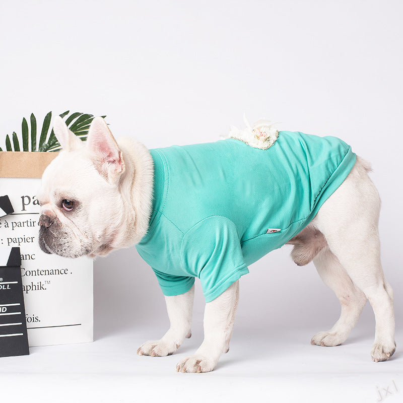 KFX-5564221 Warm Cotton Sweater for Small Dogs - Light Purple and Lake Blue Options Available