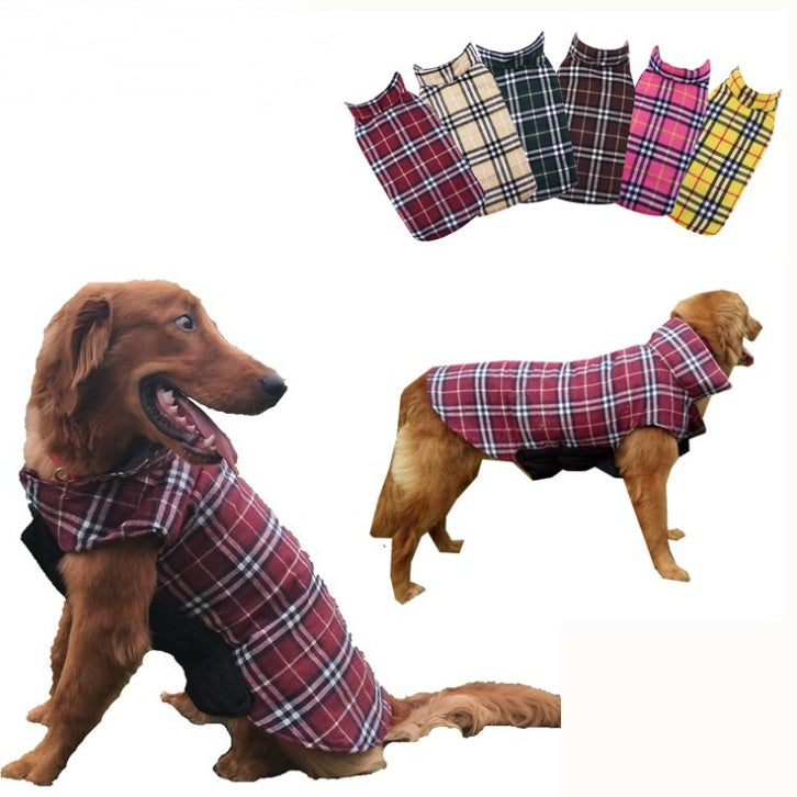 KFX-5564477 Waterproof Tartan Dog Jacket - Outdoor Coat for All Sizes