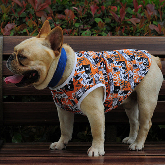 KFX-5565629 Dog Summer Vest in Yellow - Lightweight Polyester Fabric, Sizes XS to 3XL