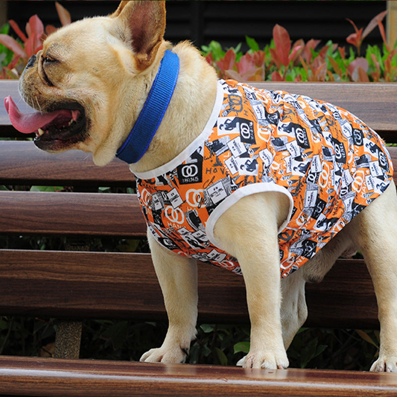 KFX-5565629 Dog Summer Vest in Yellow - Lightweight Polyester Fabric, Sizes XS to 3XL