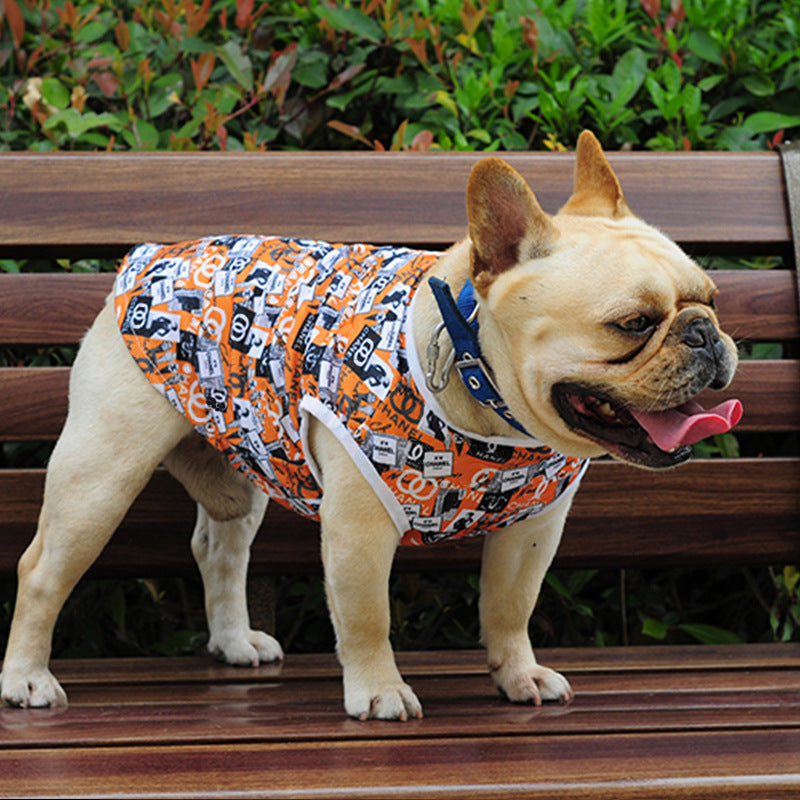 KFX-5565629 Dog Summer Vest in Yellow - Lightweight Polyester Fabric, Sizes XS to 3XL