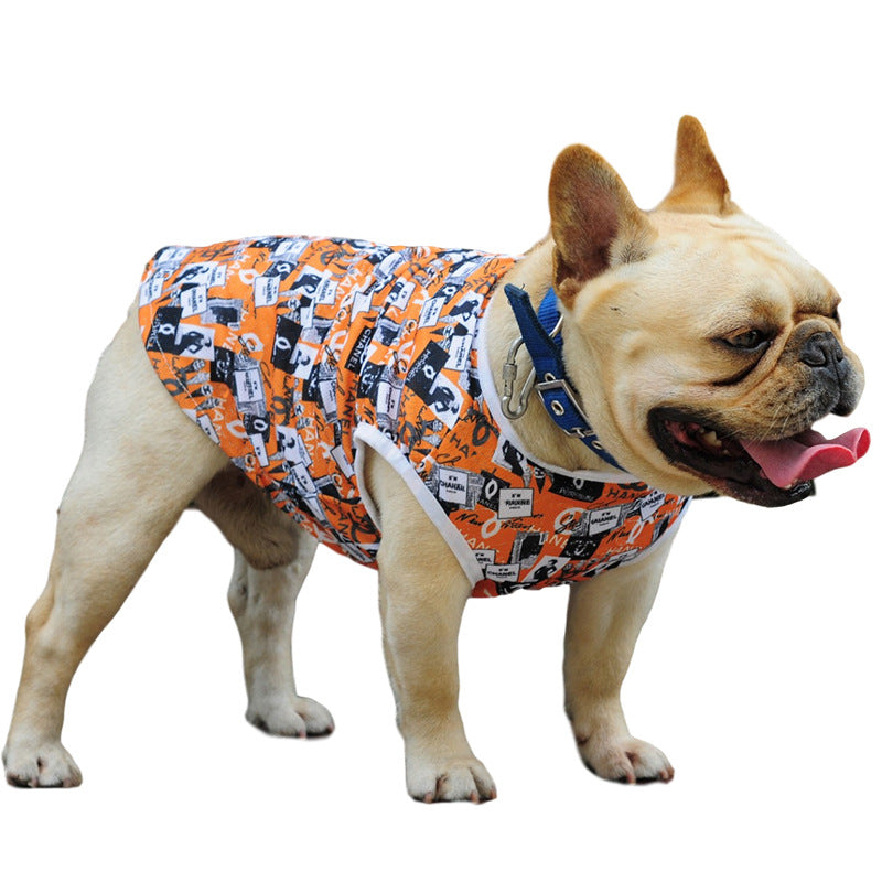 KFX-5565629 Dog Summer Vest in Yellow - Lightweight Polyester Fabric, Sizes XS to 3XL