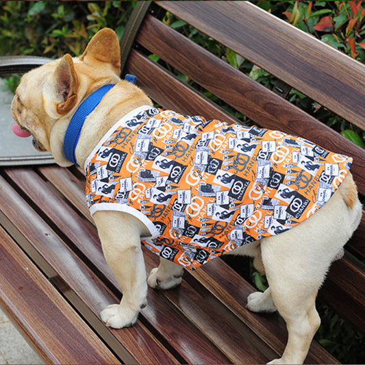 KFX-5565629 Dog Summer Vest in Yellow - Lightweight Polyester Fabric, Sizes XS to 3XL