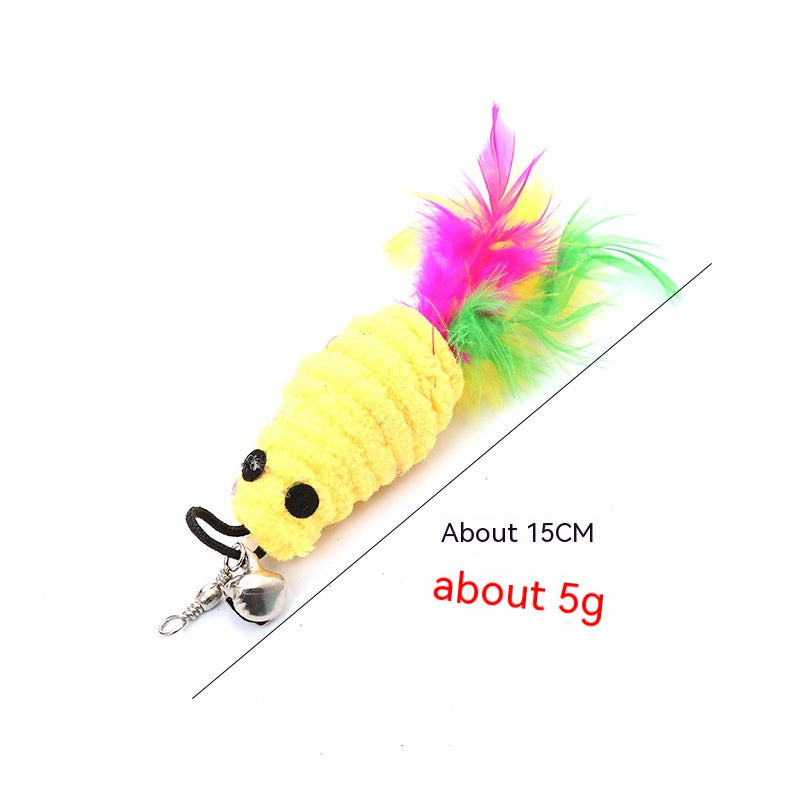 KFX-5566653 Colorful Cat Teaser Feather Replacement Heads for Engaging Pet Play