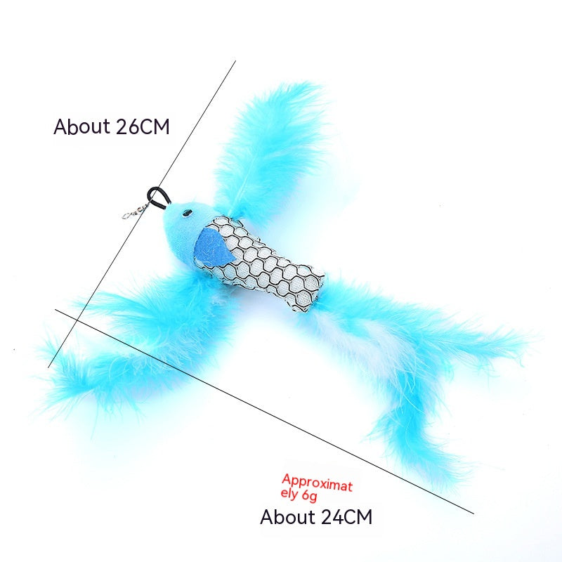 KFX-5566653 Colorful Cat Teaser Feather Replacement Heads for Engaging Pet Play