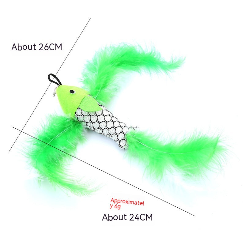 KFX-5566653 Colorful Cat Teaser Feather Replacement Heads for Engaging Pet Play