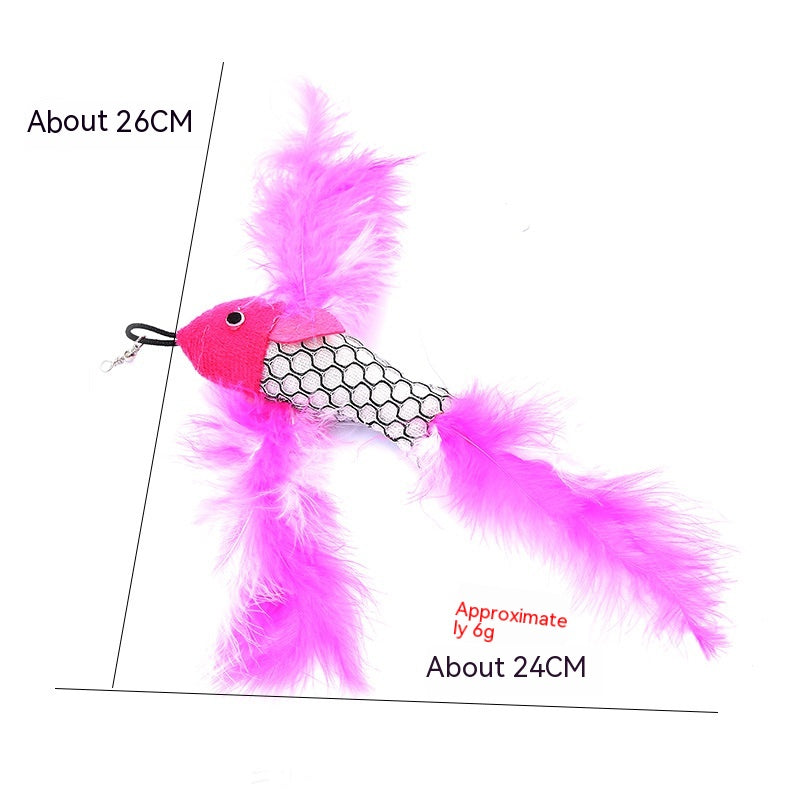 KFX-5566653 Colorful Cat Teaser Feather Replacement Heads for Engaging Pet Play