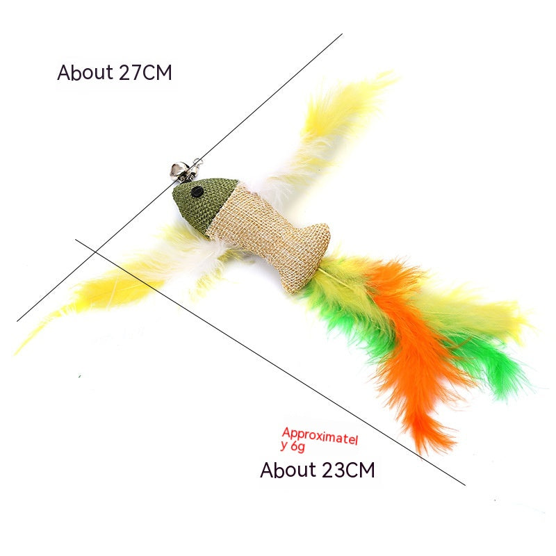 KFX-5566653 Colorful Cat Teaser Feather Replacement Heads for Engaging Pet Play