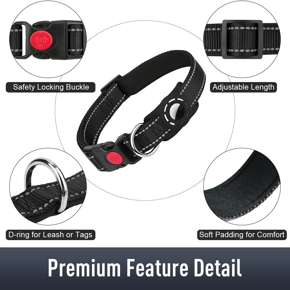 KFX-5567805 Reflective Nylon Dog Collar with Monochrome Options for All Seasons