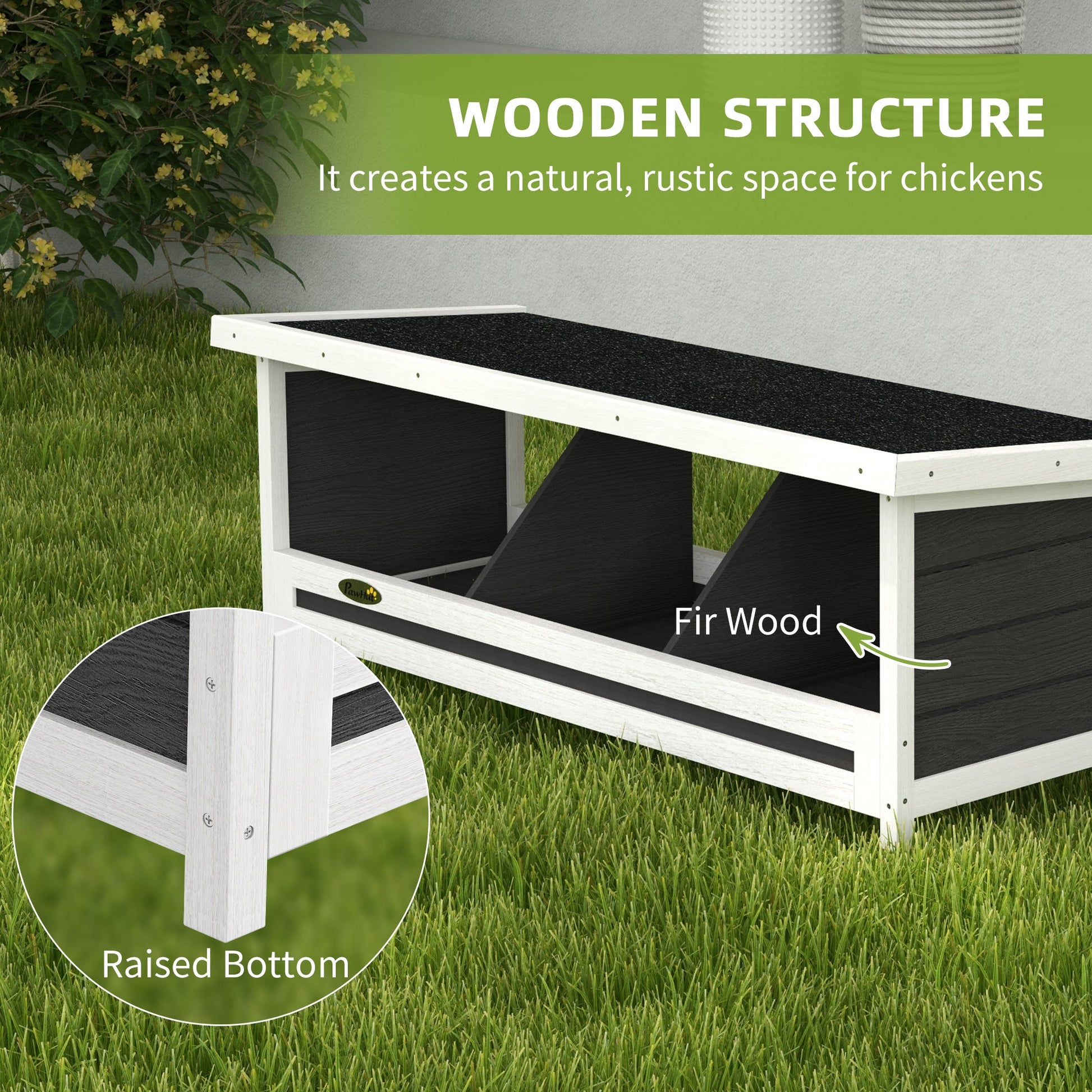KFX-5569469 Spacious Nesting Boxes for Chickens – Accommodates Up to 3 Hens with Weather-Resistant Design
