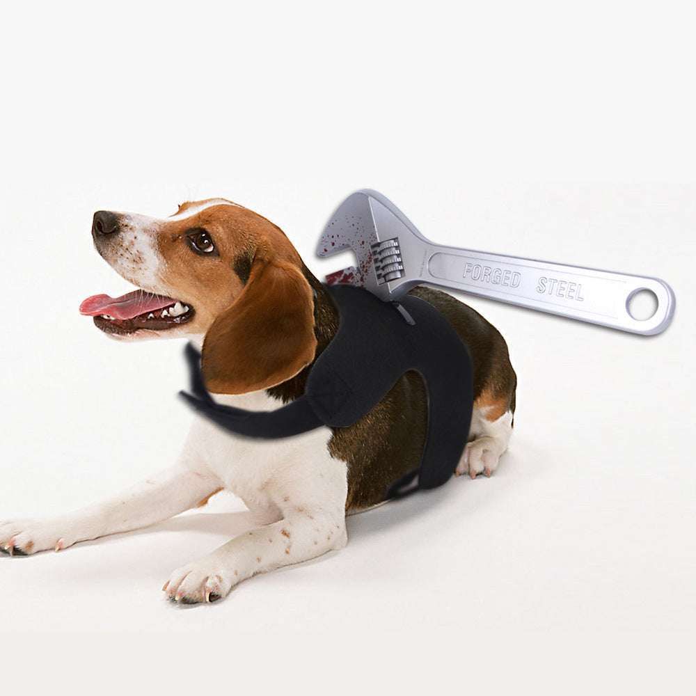 KFX-5569981 Pet Halloween Costume Vest with Bloody Knife Design for Dogs and Cats