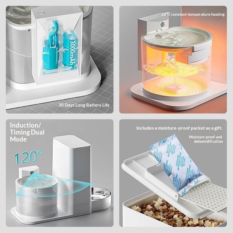 KFX-5571773 Wireless Thermostatic Cat Water Dispenser with Dual Drinking Functionality and Filter System