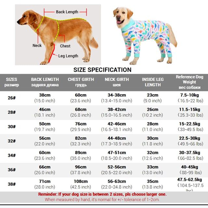 KFX-5572157 Lightweight Cotton Dog Joint Protection Suit for Medium and Large Breeds
