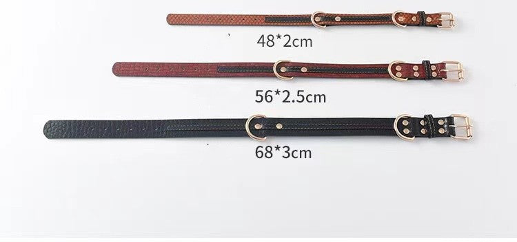 KFX-5575357 Labrador Leather Dog Collars for Medium and Large Dogs - Available in Black, Red, Yellow, and Brown