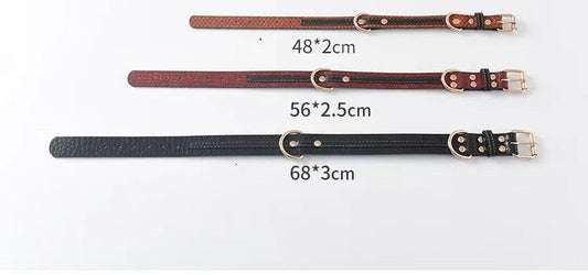 KFX-5575357 Labrador Leather Dog Collars for Medium and Large Dogs - Available in Black, Red, Yellow, and Brown