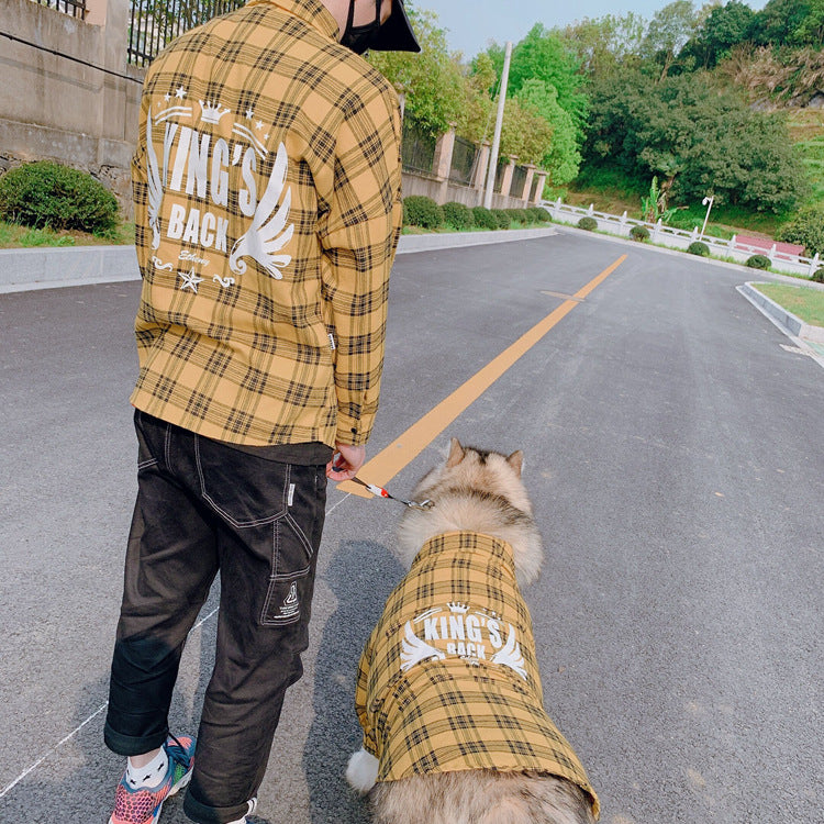 KFX-5576125 Casual Cotton Dog Shirt for Spring and Summer - Yellow Wing Design, Multiple Sizes Available