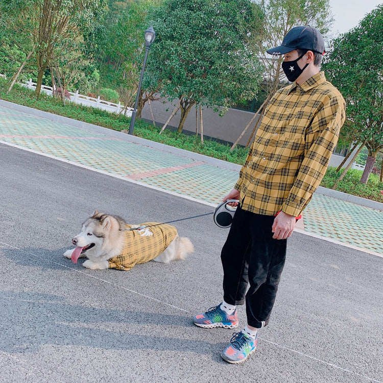 KFX-5576125 Casual Cotton Dog Shirt for Spring and Summer - Yellow Wing Design, Multiple Sizes Available