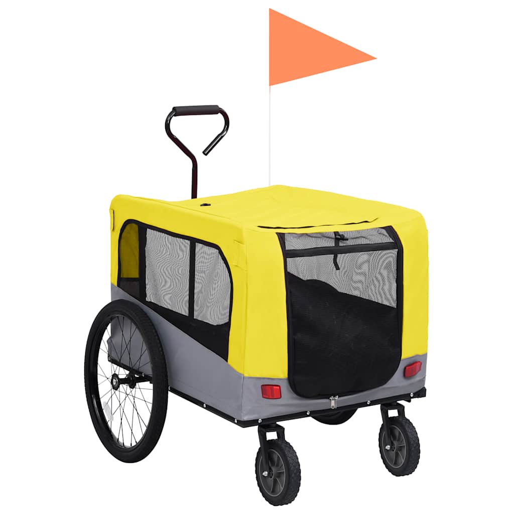 KFX-5577021 2-in-1 Dog Bicycle Trailer and Stroller with Suspension and Compact Storage