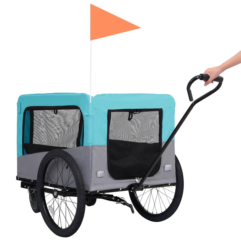 KFX-5577021 2-in-1 Dog Bicycle Trailer and Stroller with Suspension and Compact Storage