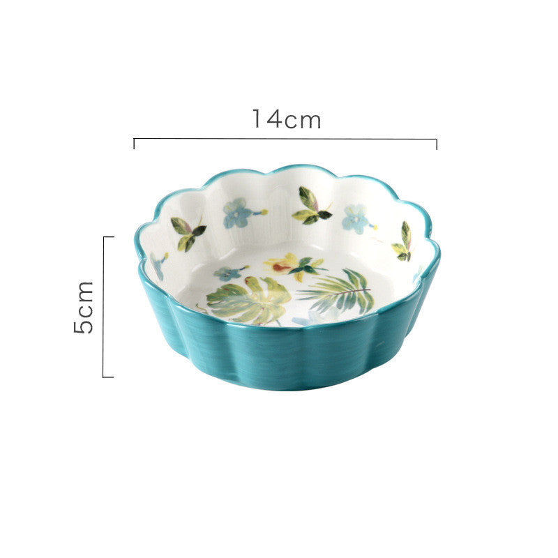 KFX-5577533 Ceramic Pet Bowl with Bamboo Wood Tray - 450ml Capacity for Cats and Dogs