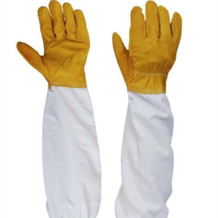 KFX-5579197 BeeWARE White Polyester Cotton Sheepskin Anti-Bee Gloves for Bee Harvesting