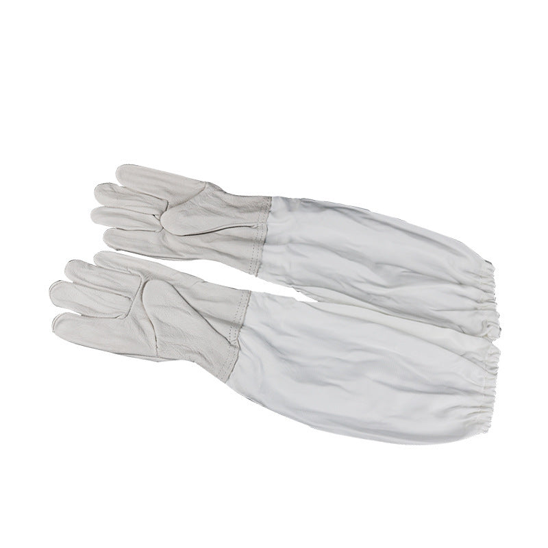 KFX-5579197 BeeWARE White Polyester Cotton Sheepskin Anti-Bee Gloves for Bee Harvesting