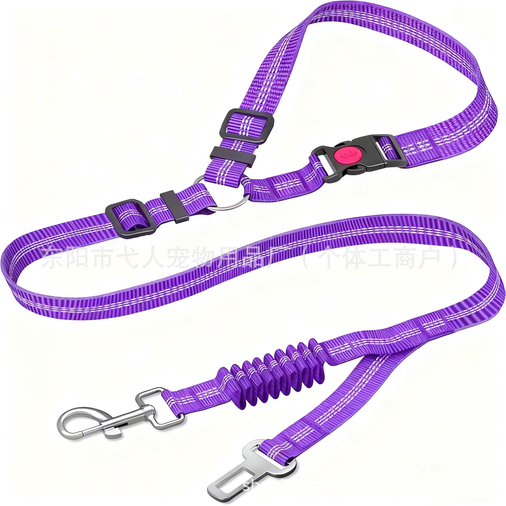 KFX-5581117 Retractable Dog Leash with Anti-Pull Car Seatbelt for Comfortable Walks
