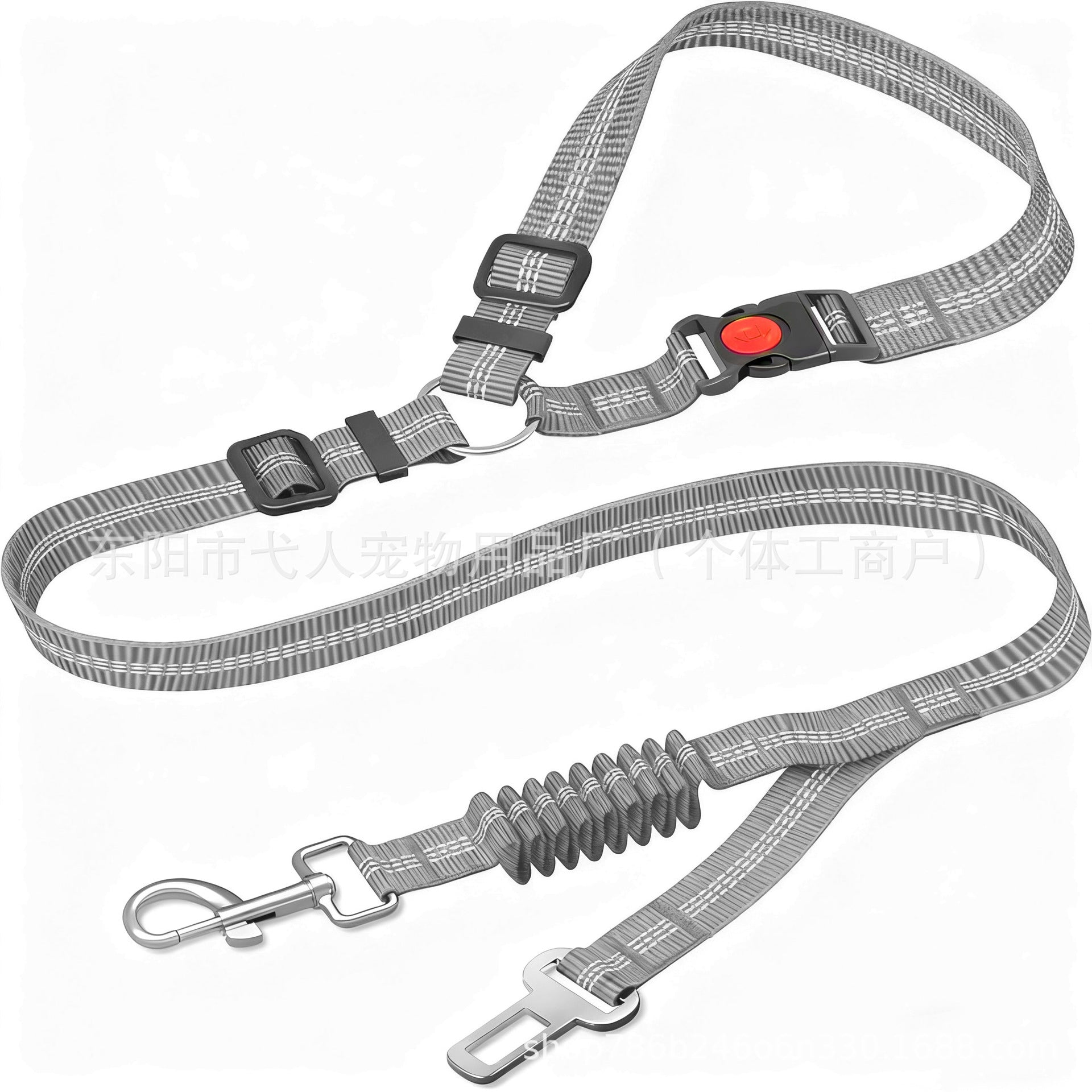 KFX-5581117 Retractable Dog Leash with Anti-Pull Car Seatbelt for Comfortable Walks