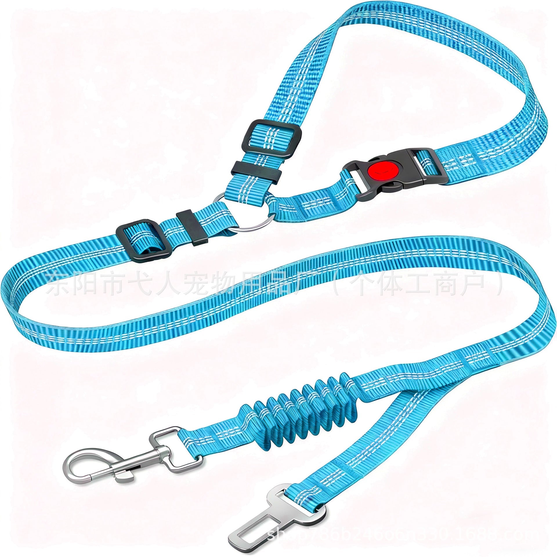 KFX-5581117 Retractable Dog Leash with Anti-Pull Car Seatbelt for Comfortable Walks
