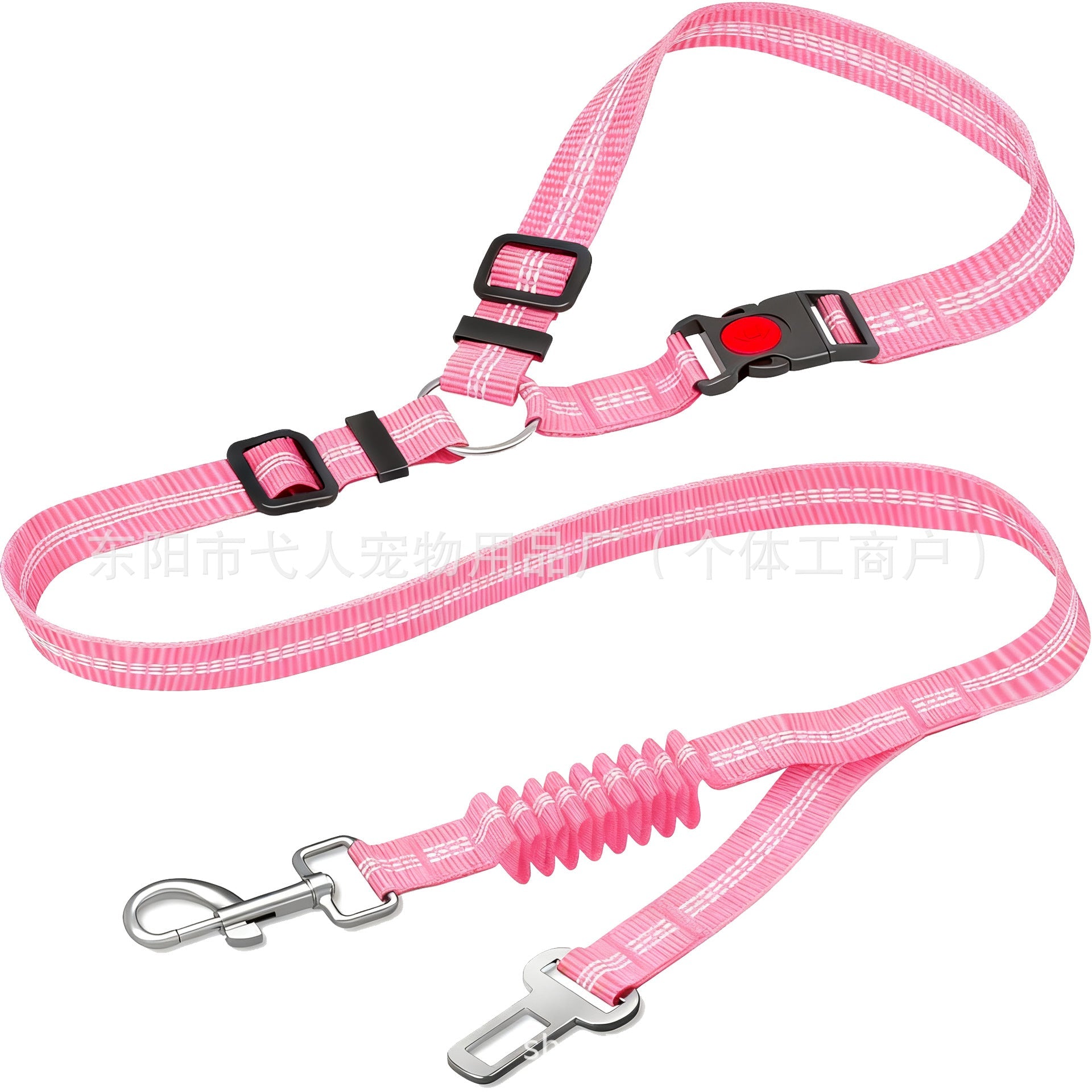 KFX-5581117 Retractable Dog Leash with Anti-Pull Car Seatbelt for Comfortable Walks