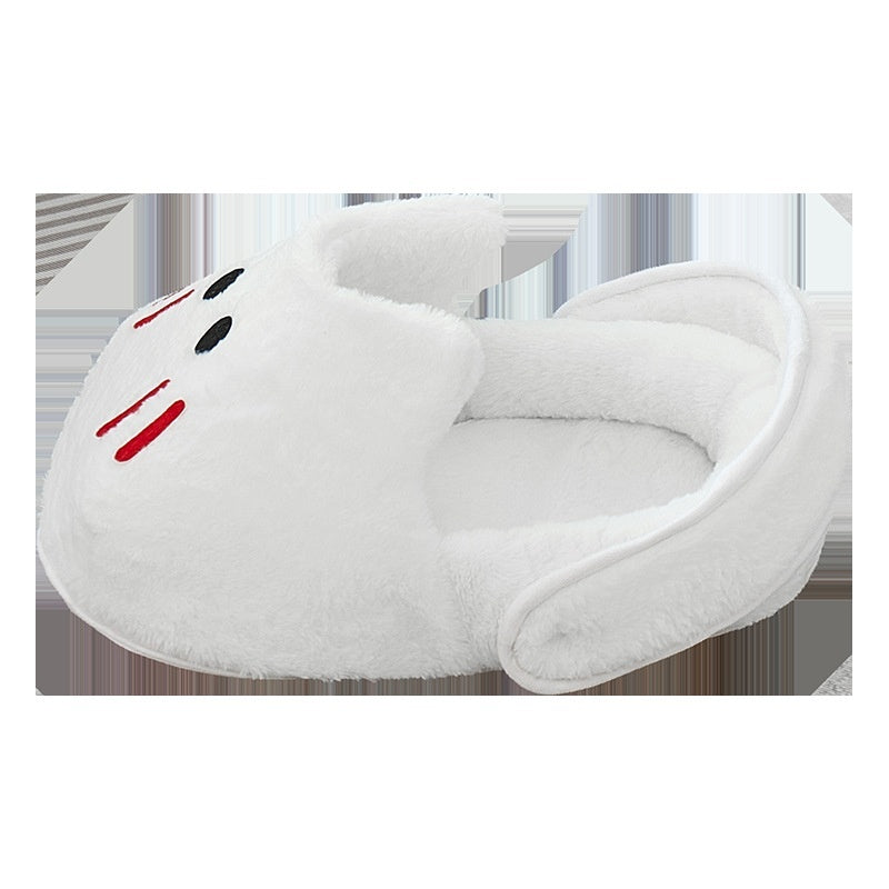 KFX-5581373 Cozy Rabbit Slippers Cat Nest - Four Seasons Universal Mat for Cats in Snow White and Elegant Gray