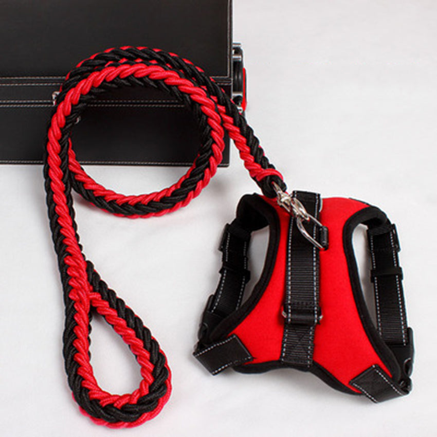KFX-5586365 Saddle Chest Strap for Dogs - Durable Nylon with Breathable Mesh and Comfortable Padding, Black Red Camouflage