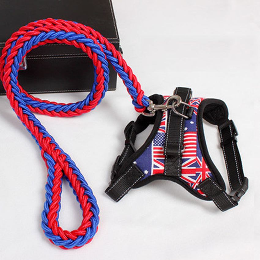 KFX-5586365 Saddle Chest Strap for Dogs - Durable Nylon with Breathable Mesh and Comfortable Padding, Black Red Camouflage