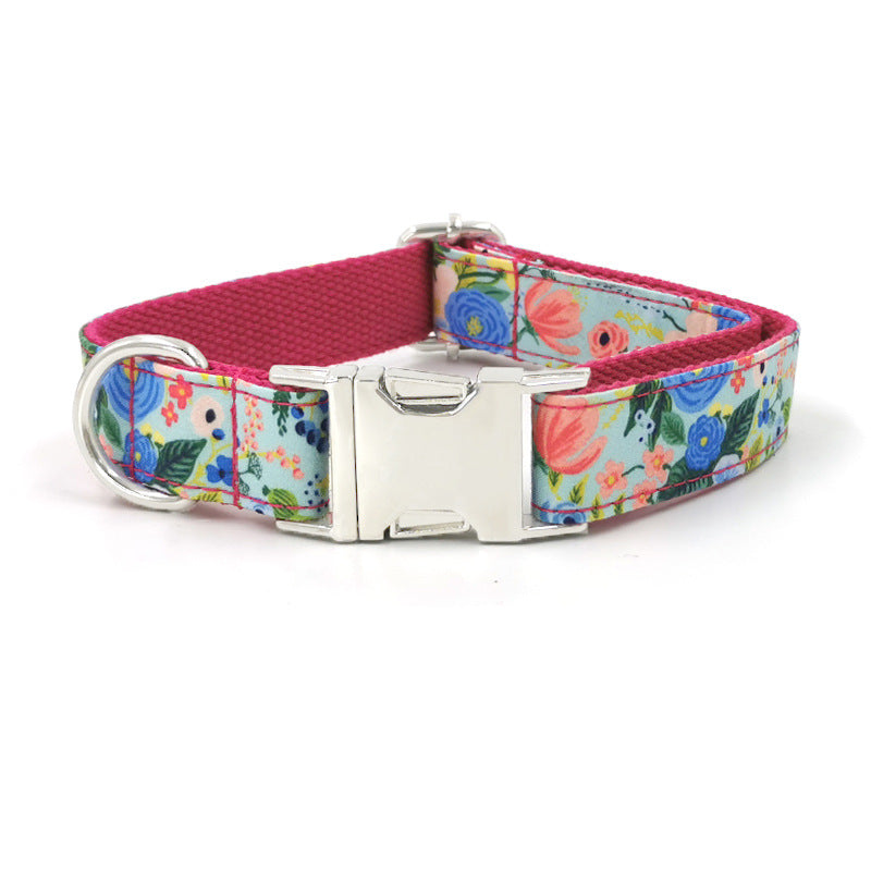 KFX-5586877 Red Midsummer Garden Dog Collar with Bow Tie and Leash Set