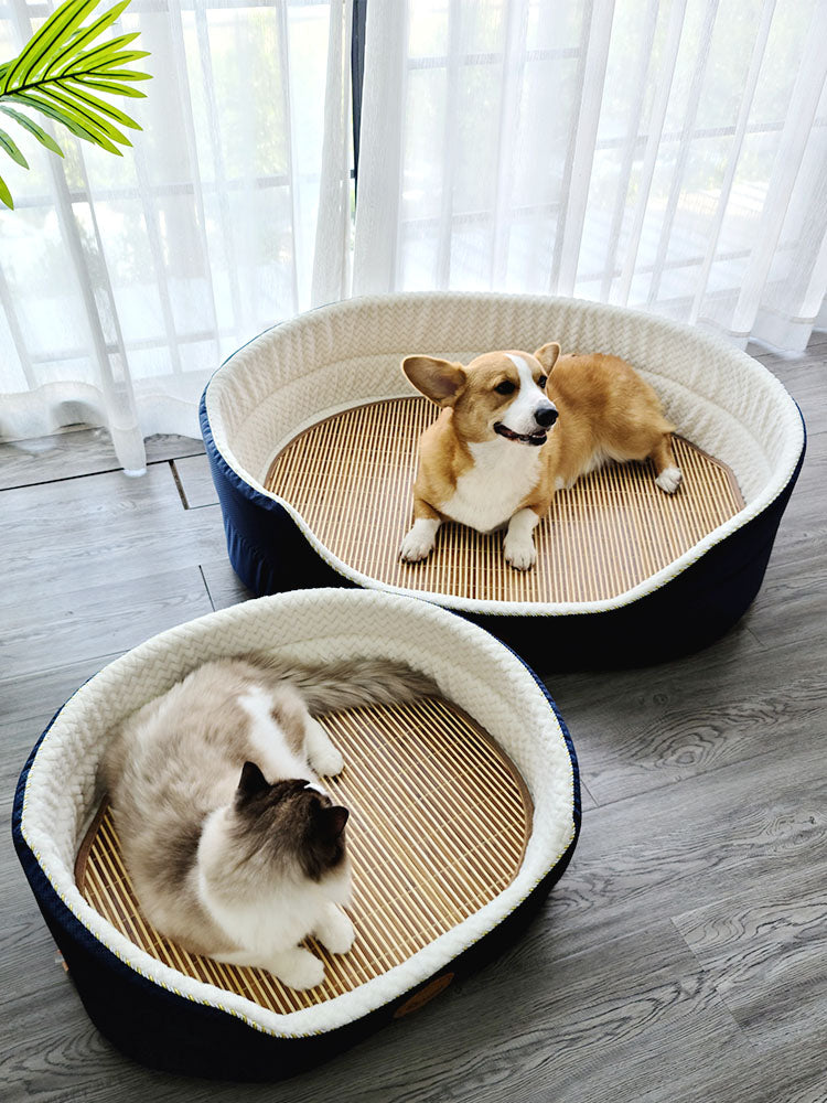 KFX-5587133 Large Navy Blue Removable and Washable Summer Dog Sofa Pet Bed for Small to Extra Large Dogs